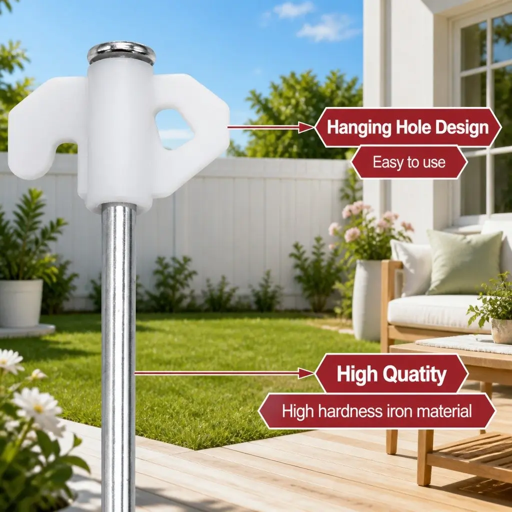Camping Tent Pegs White 20cm Windproof Reinforced Steel Luminous Glow in the Dark