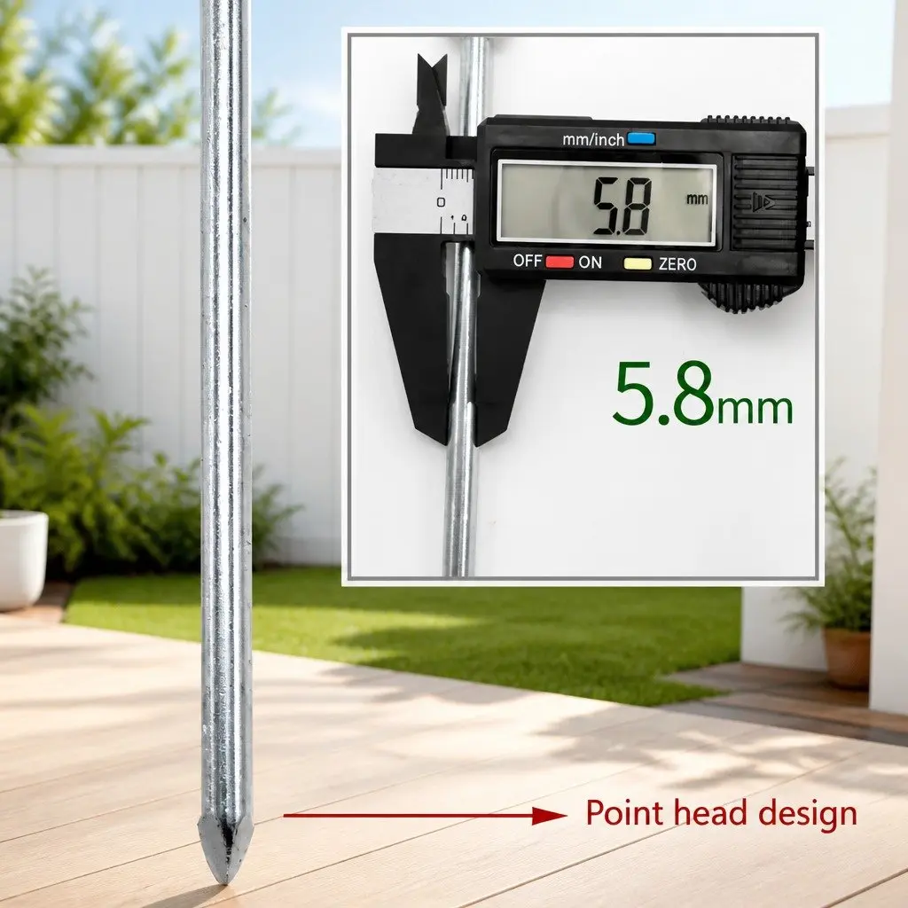 Camping Tent Pegs White 20cm Windproof Reinforced Steel Luminous Glow in the Dark