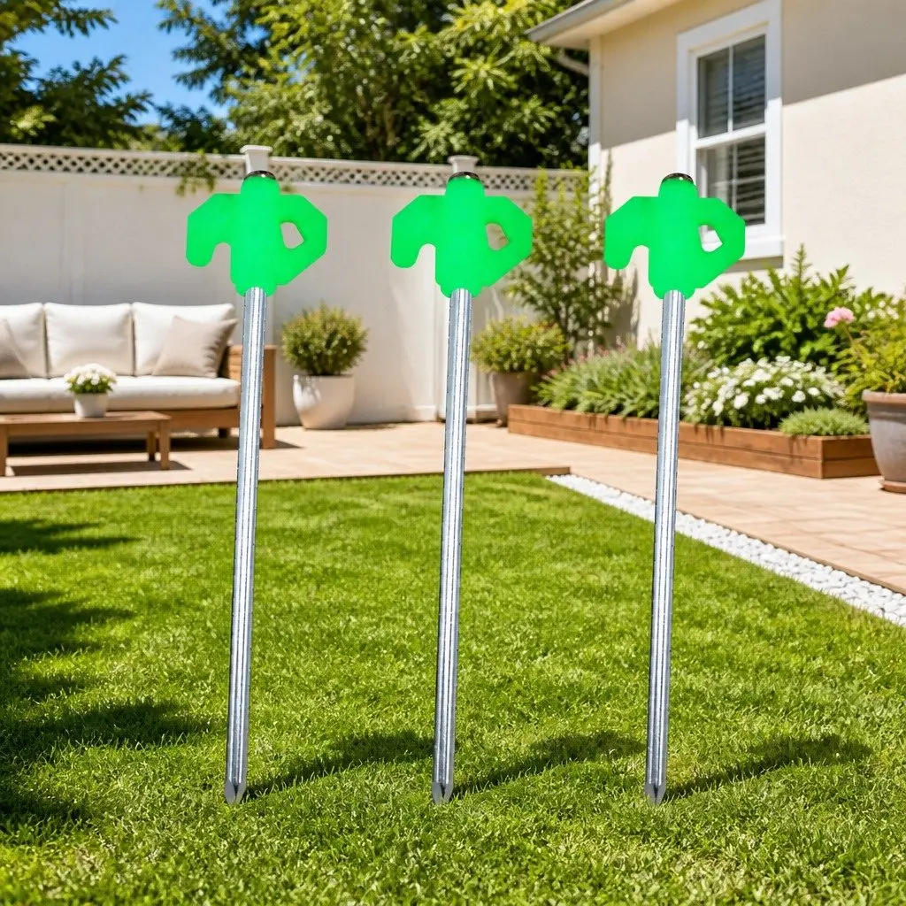 Camping Tent Pegs White 20cm Windproof Reinforced Steel Luminous Glow in the Dark