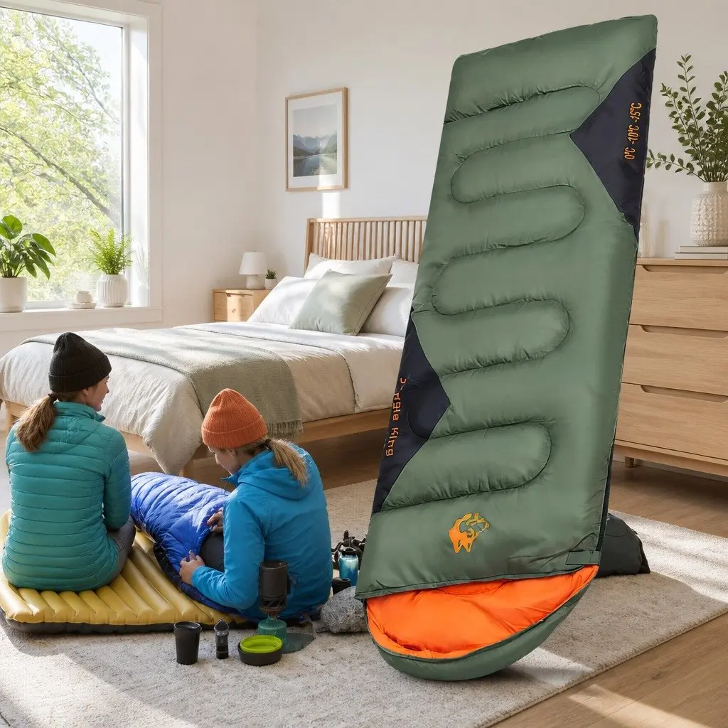 Outdoor Sleeping Bag Waterproof Envelope Rectangular Design Camping Quilt