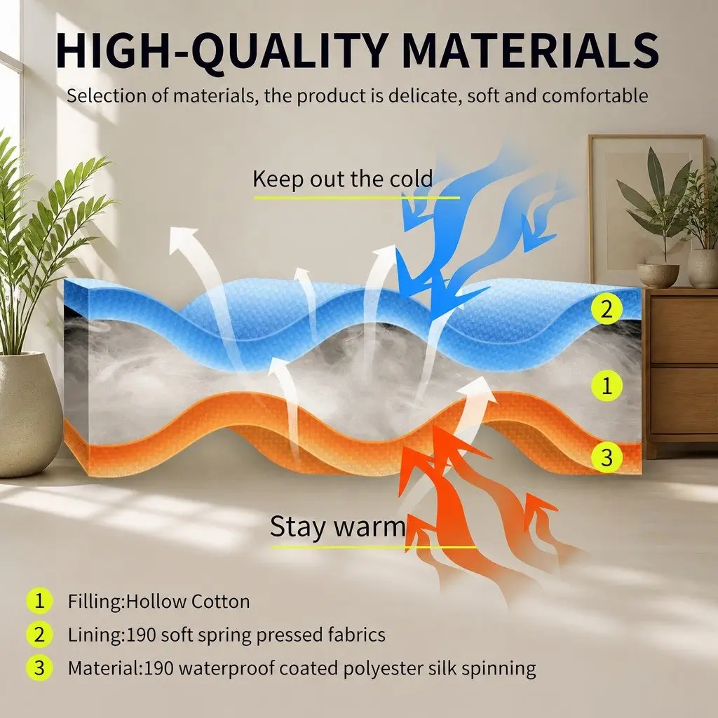 Outdoor Sleeping Bag Waterproof Envelope Rectangular Design Camping Quilt