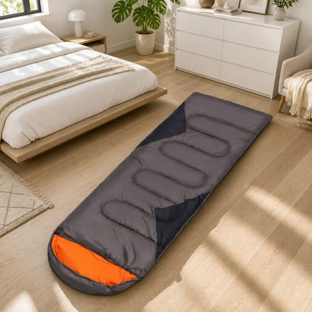Envelope Sleeping Bag Outdoor Camping Rectangular Waterproof Seasonal Quilt Pad