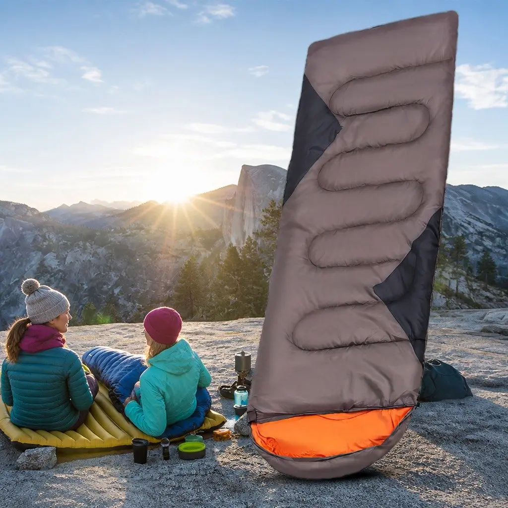 Envelope Sleeping Bag Outdoor Camping Rectangular Waterproof Seasonal Quilt Pad