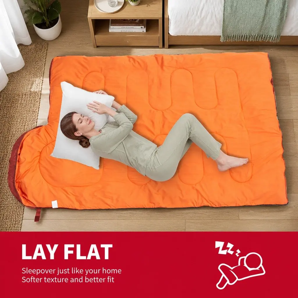 Rectangular Sleeping Bag Envelope Design Outdoor Camping Quilt Waterproof