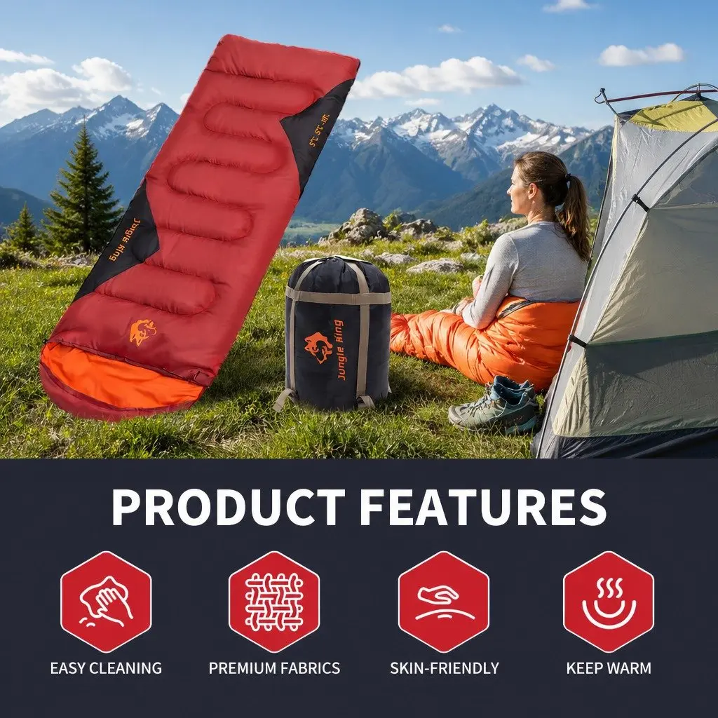 Rectangular Sleeping Bag Envelope Design Outdoor Camping Quilt Waterproof
