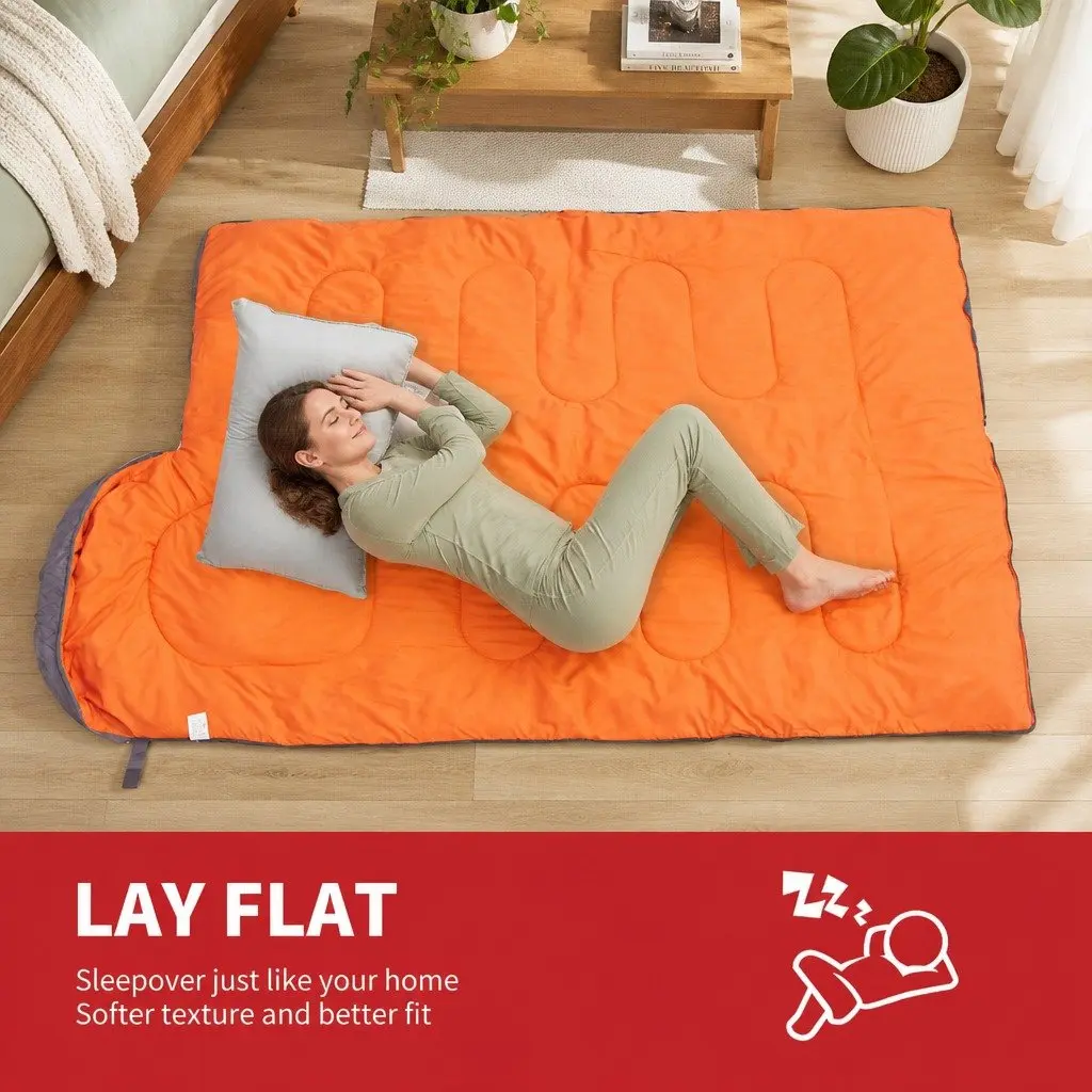 Outdoor Sleeping Bags Waterproof Envelope Design Rectangular Quilts Camping