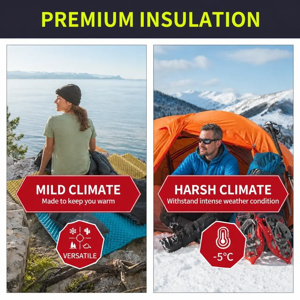 Outdoor Sleeping Bags Waterproof Envelope Design Rectangular Quilts Camping