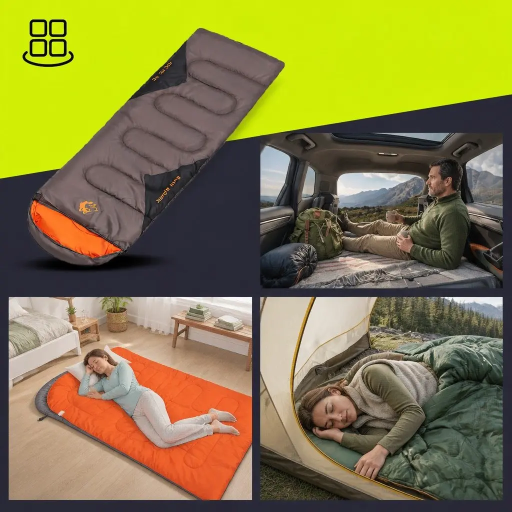 Outdoor Sleeping Bags Waterproof Envelope Design Rectangular Quilts Camping