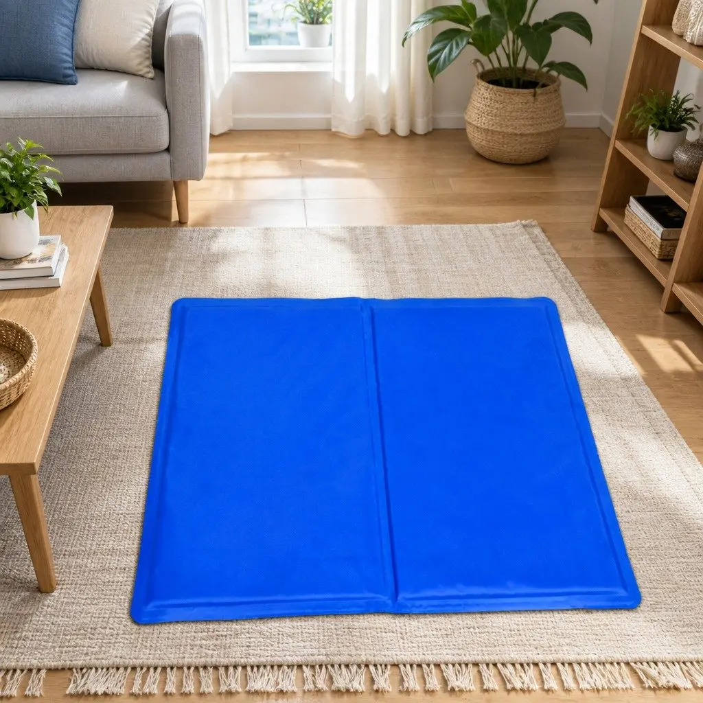 Pet Cooling Cushion Blue XXL Multifunctional Ice Mat for Dogs and Cats