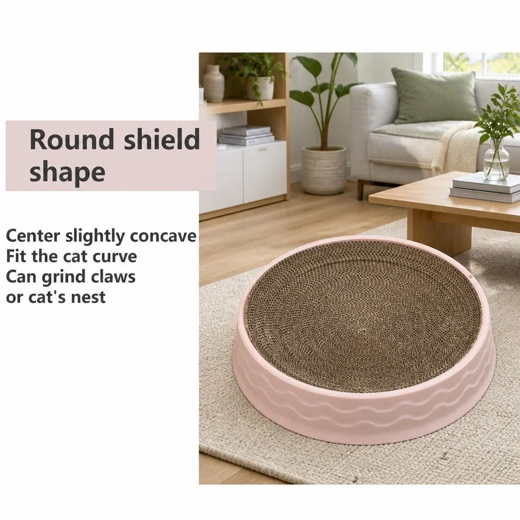 Cat Scratcher Green 42cm Ergonomic Curved Bowl Shape Wear-Resistant Corrugated Paper