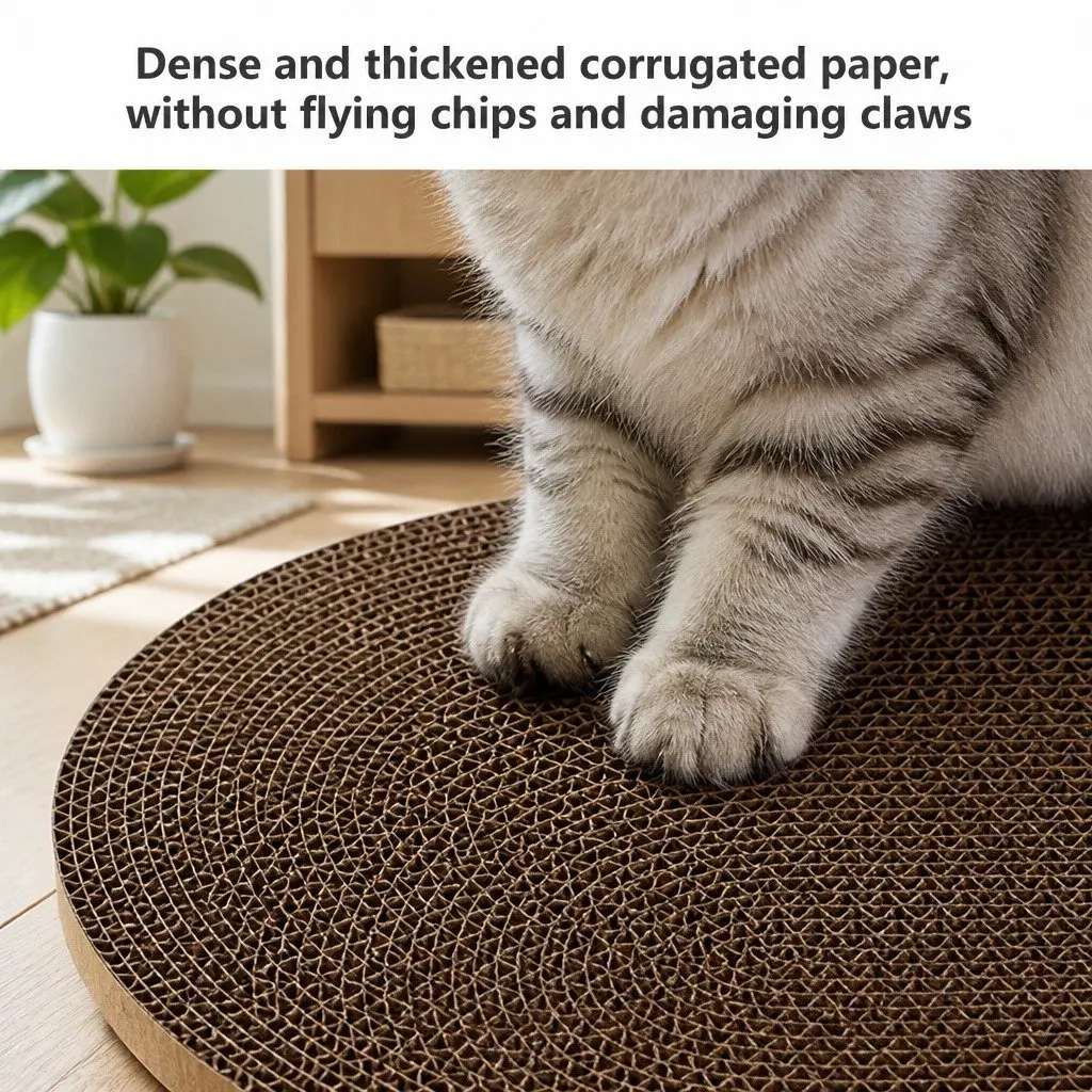 Cat Scratcher Green 42cm Ergonomic Curved Bowl Shape Wear-Resistant Corrugated Paper