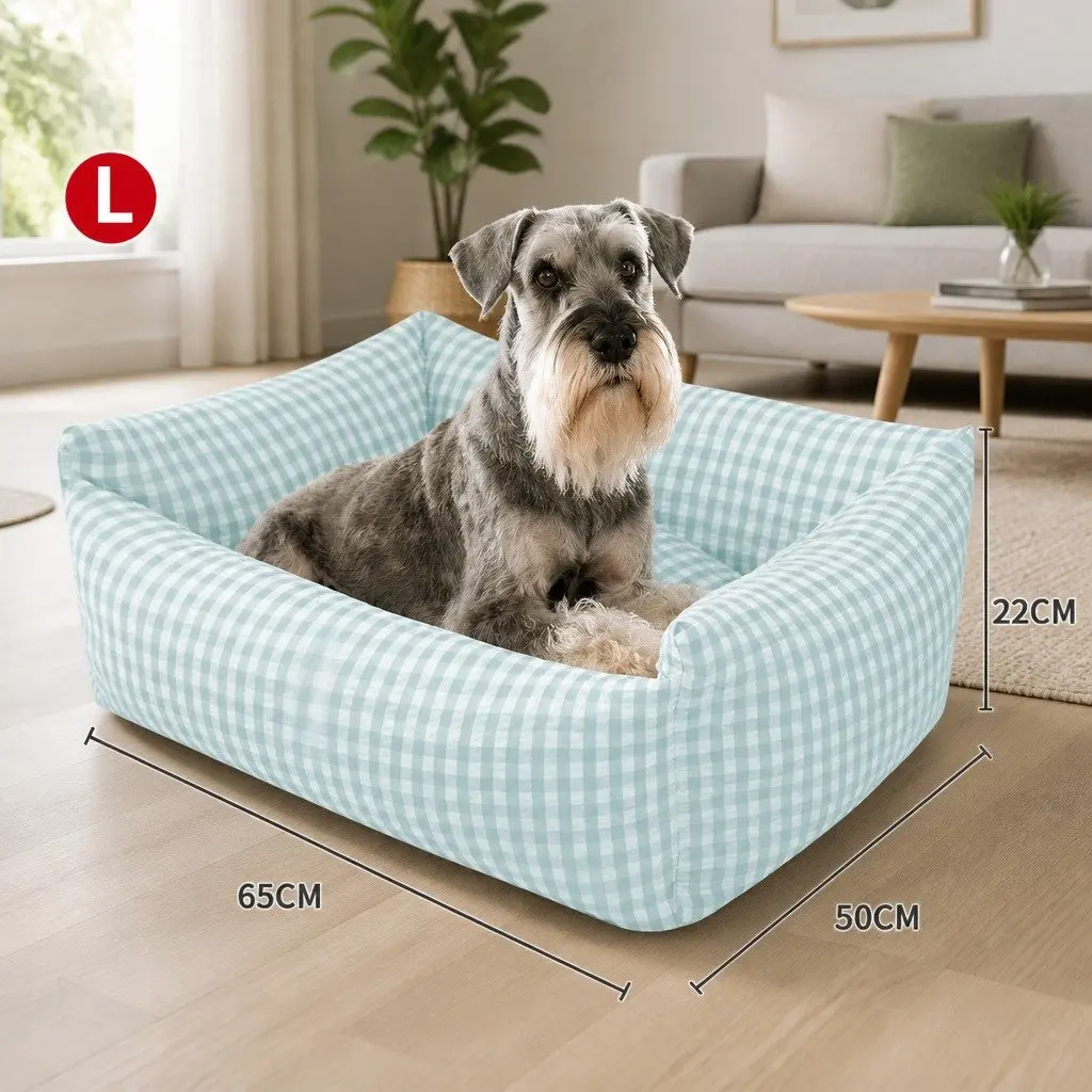 Washable Dog Bed Pet Sleeping Kennel Comfortable Breathable Warm Blue
