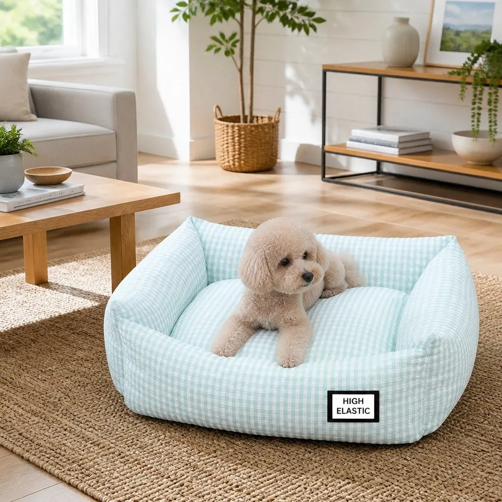 Washable Dog Bed Pet Sleeping Kennel Comfortable Breathable Warm Blue