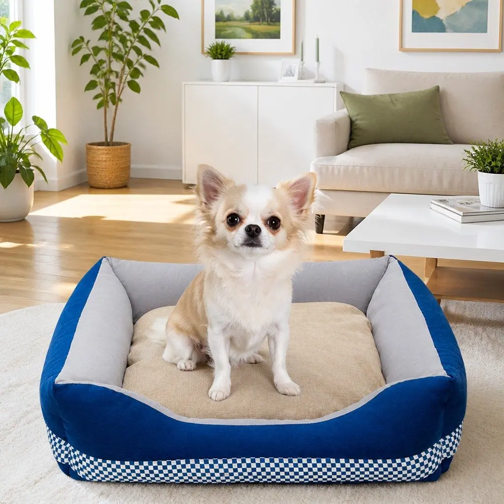 Pet Dog Bed with Washable Inner Cushion and Soft Material
