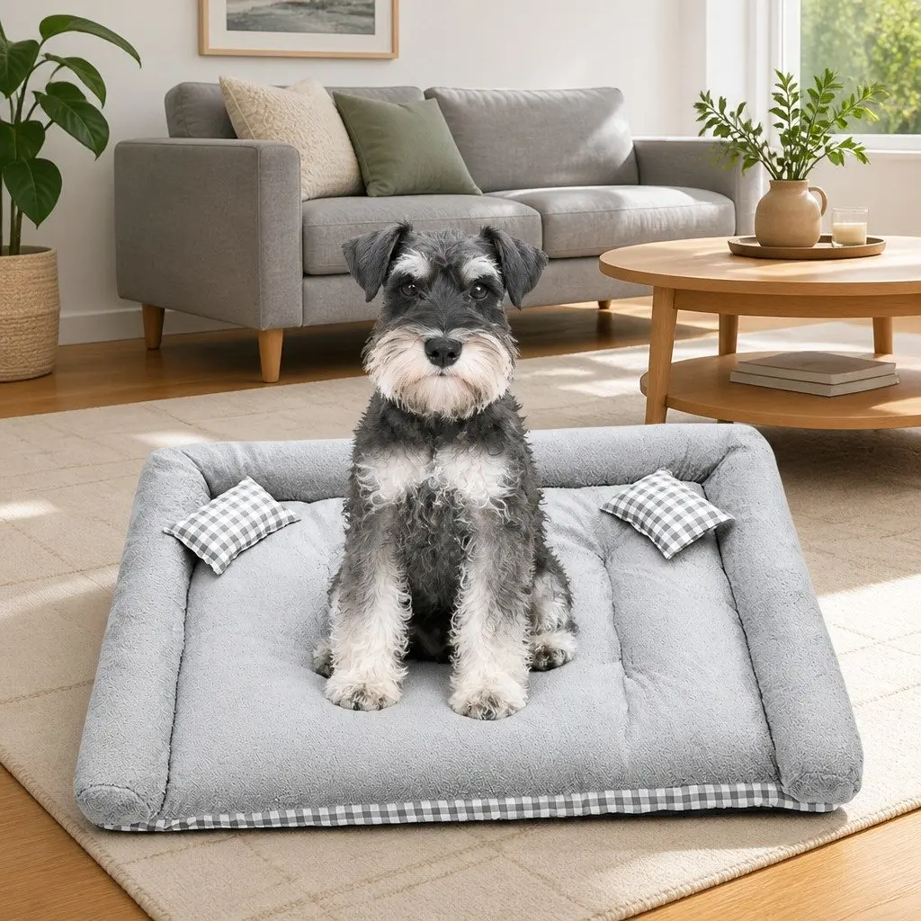 Dog Bed Grey Medium Removable Washable Thickened Sponge PP Cotton Filling