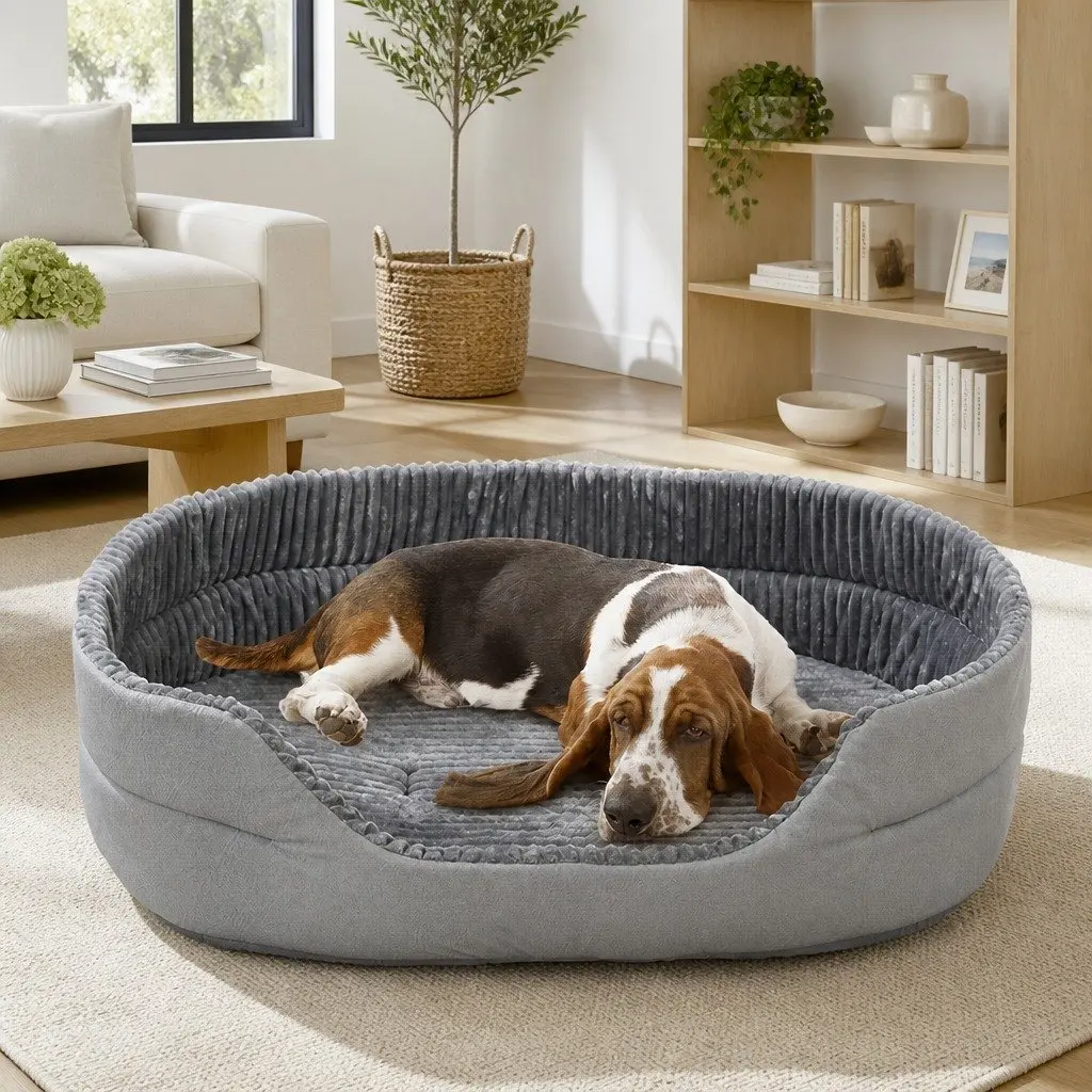Pet Bed Grey 65x50x20cm Soft Warm Sleeping Sofa Nesting Mat Portable Washable