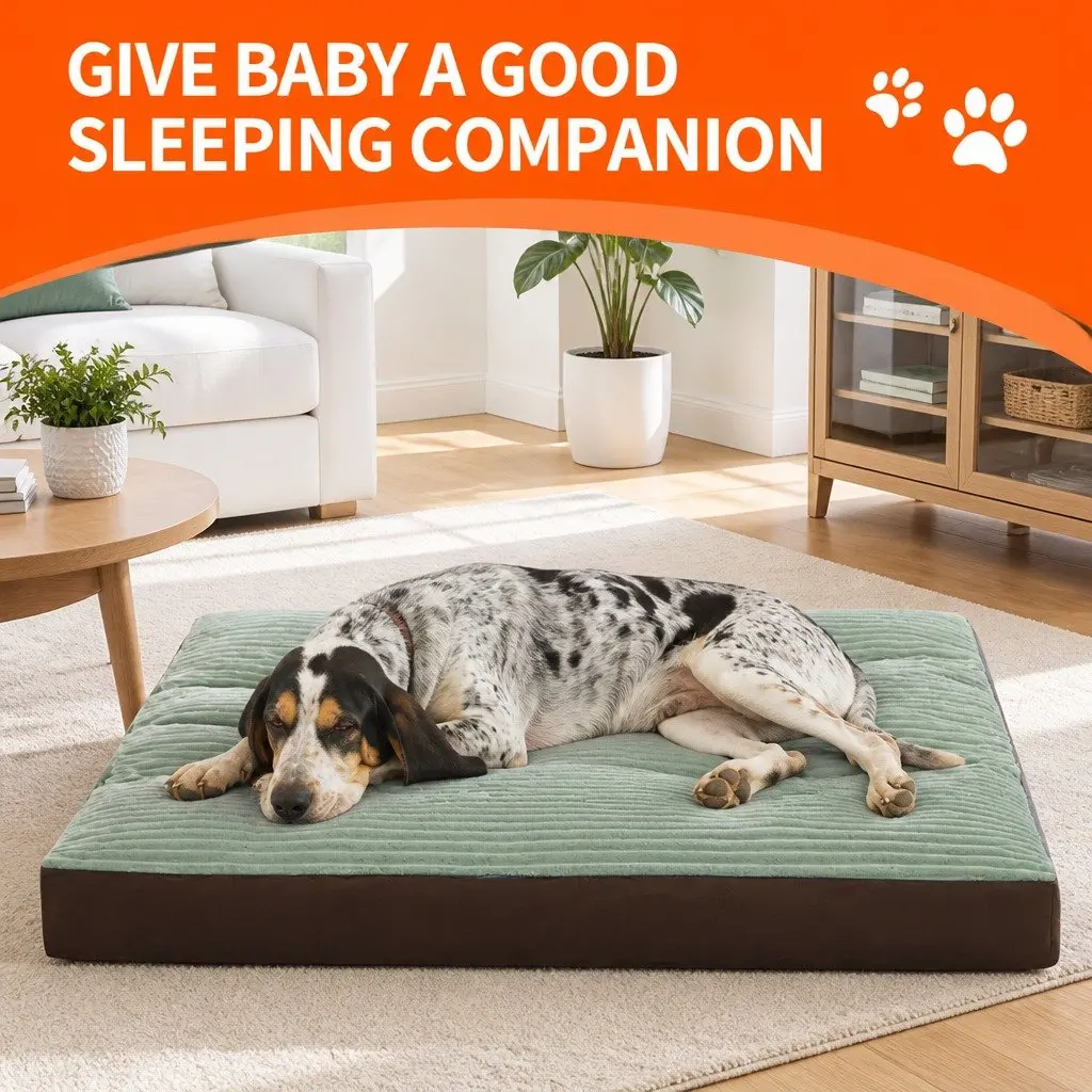 Pet Calming Bed Mat Striped Design Removable Washable Cover Dog Cat Cushion