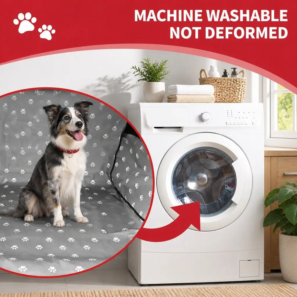Pet Car Seat Cover Grey 155x105cm Waterproof NonSlip Protector