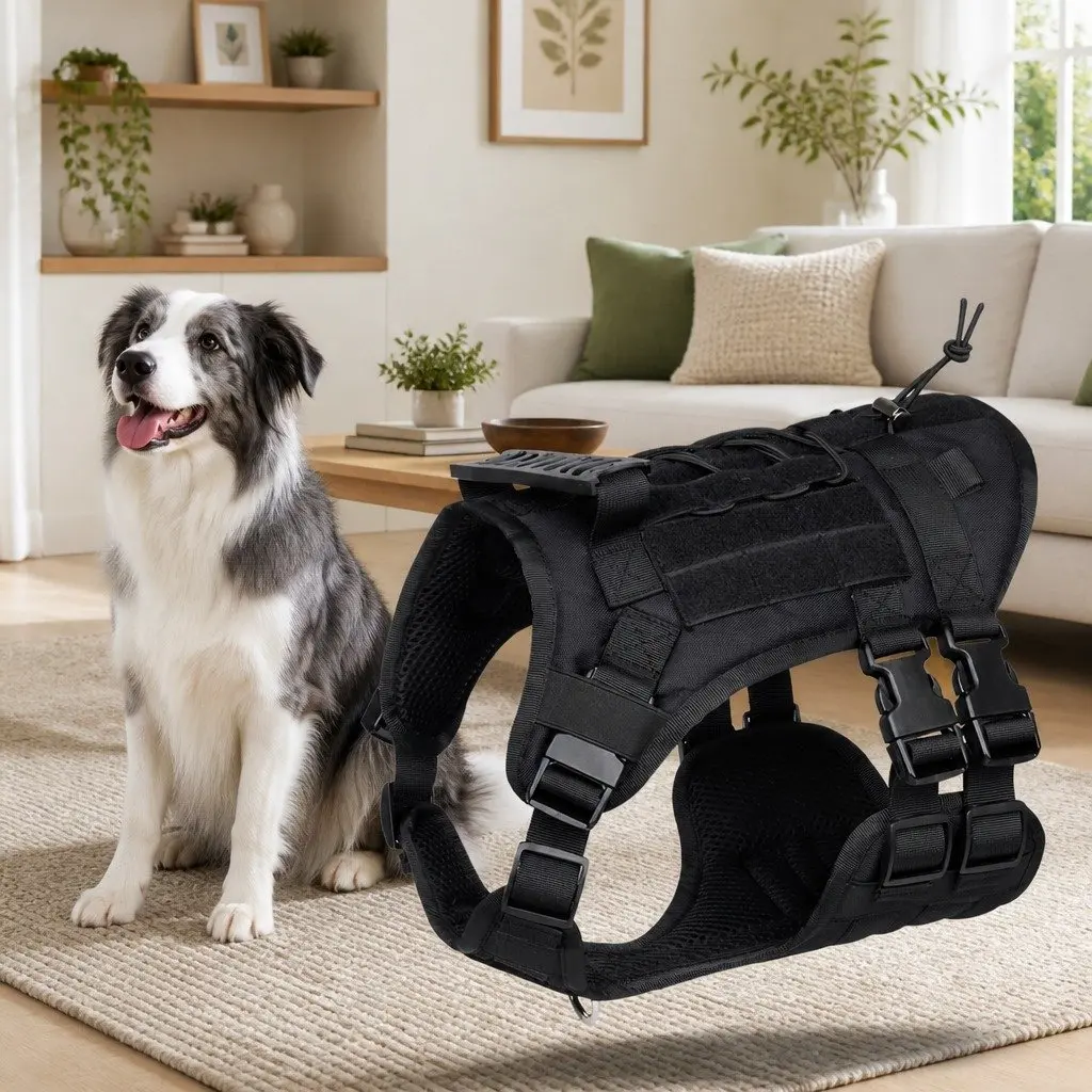 Dog Chest Vest Harness Back Pack with Poop Bag Holder and Waste Bags