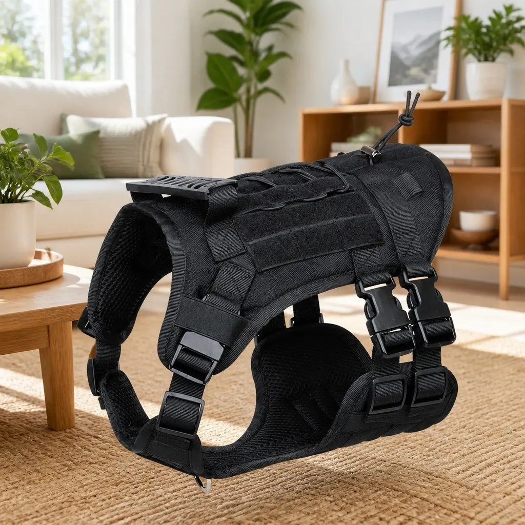 Dog Chest Vest Harness Back Pack with Poop Bag Holder and Waste Bags