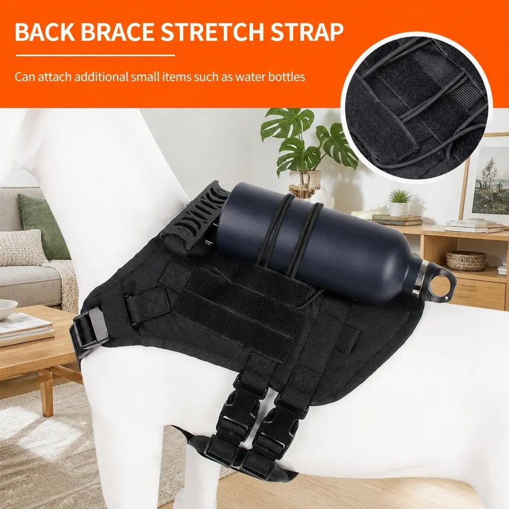 Dog Chest Vest Harness Back Pack with Poop Bag Holder and Waste Bags