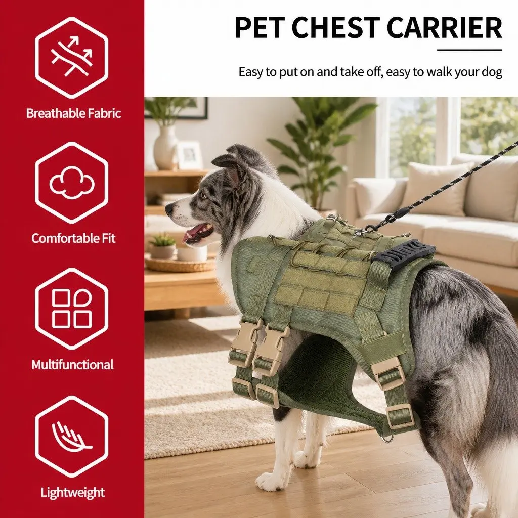 Tactical Chest Rig Outdoor Gear Organizer with Poop Bag Holder Green Strap