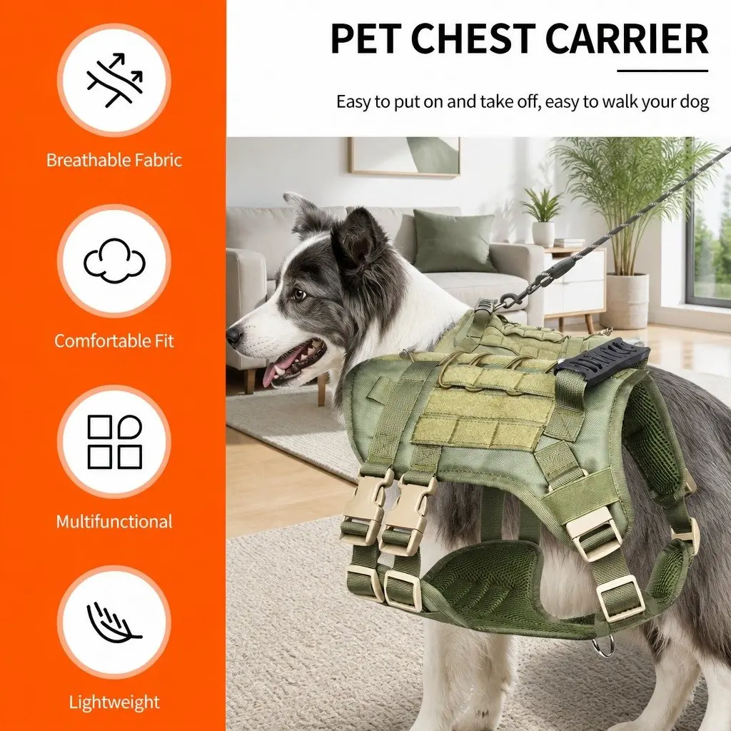 Dog Chest Harness with Back Bag Pet Walking Leash Strap Artifact Supplies