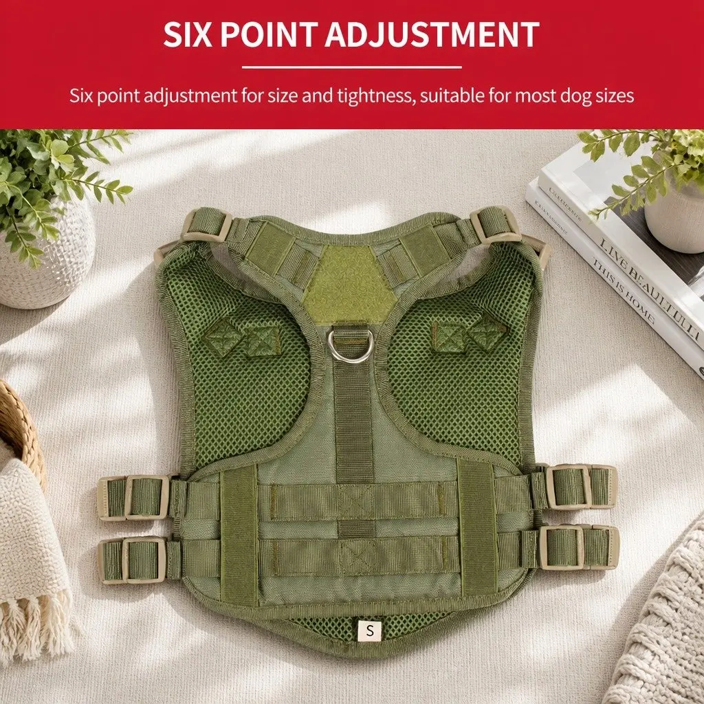 Puppy Harness Leash Set Vest Chest Strap with Poop Bag Dispenser Green