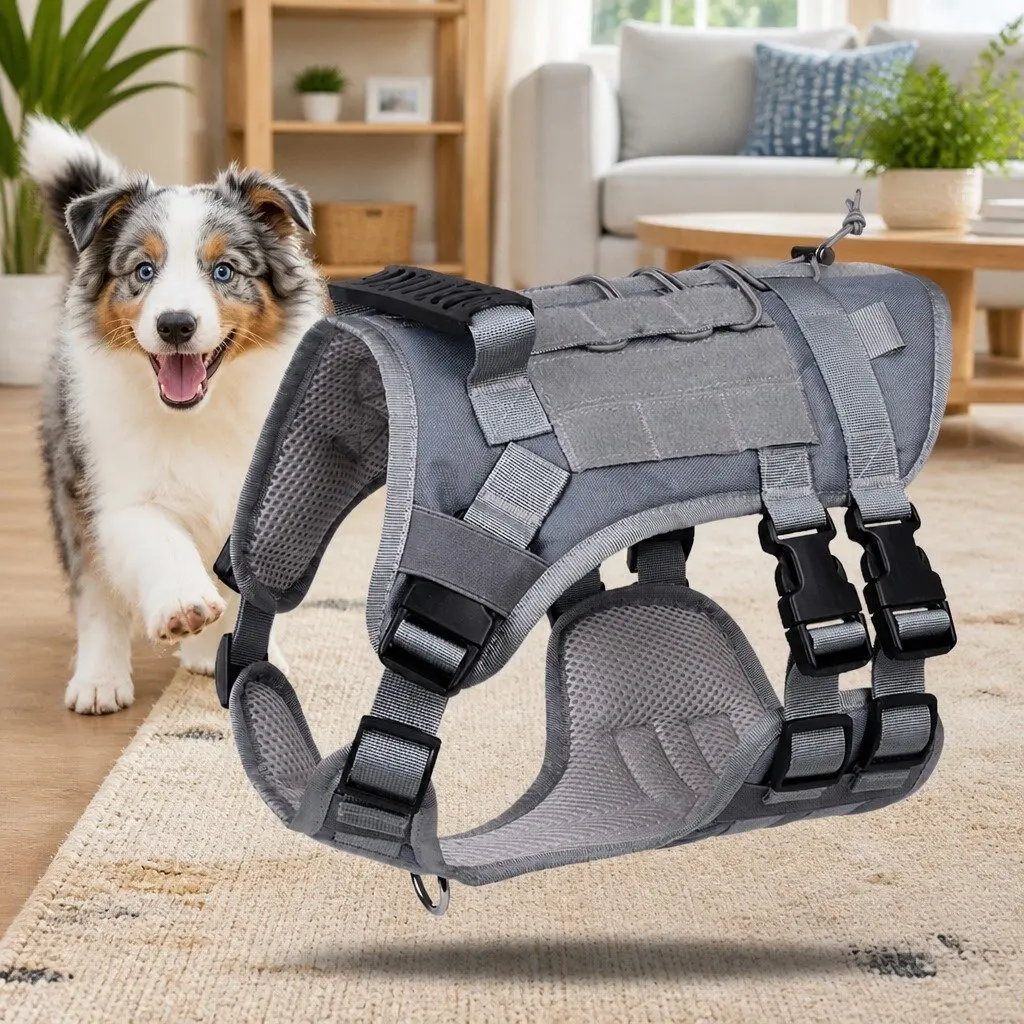 Small Dog Cat Harness Grey S Breathable Mesh Durable Construction