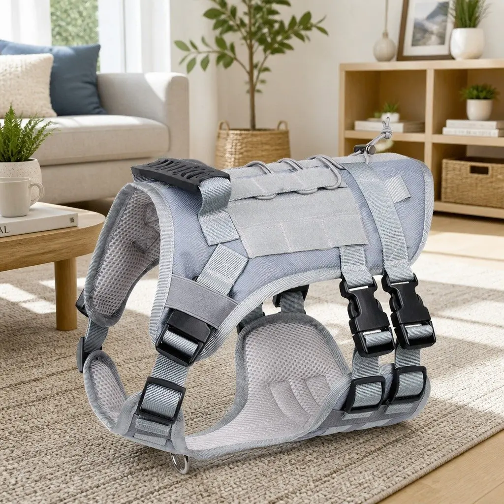 Small Dog Cat Harness Grey S Breathable Mesh Durable Construction