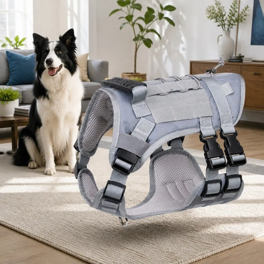 Small Dog Cat Harness Grey S Breathable Mesh Durable Construction