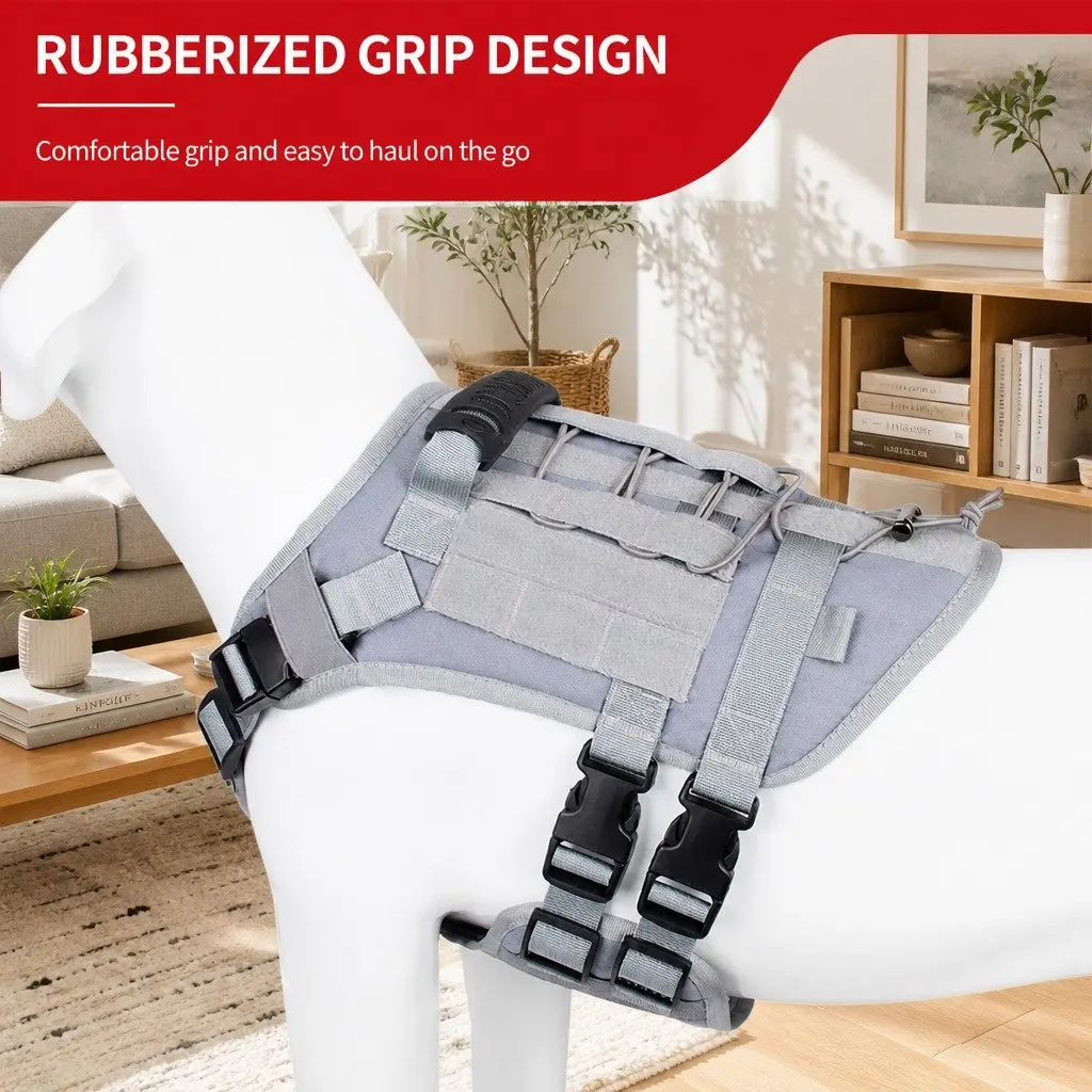 Small Dog Cat Harness Grey S Breathable Mesh Durable Construction