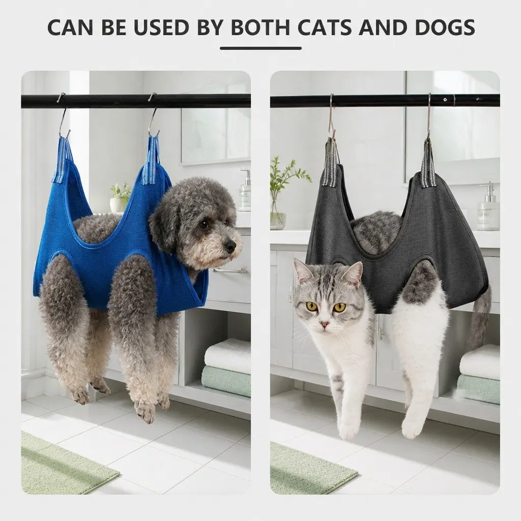 Pet Grooming Hammock For Medium-Sized Cats Dogs Nail Trimming Care Support Bag