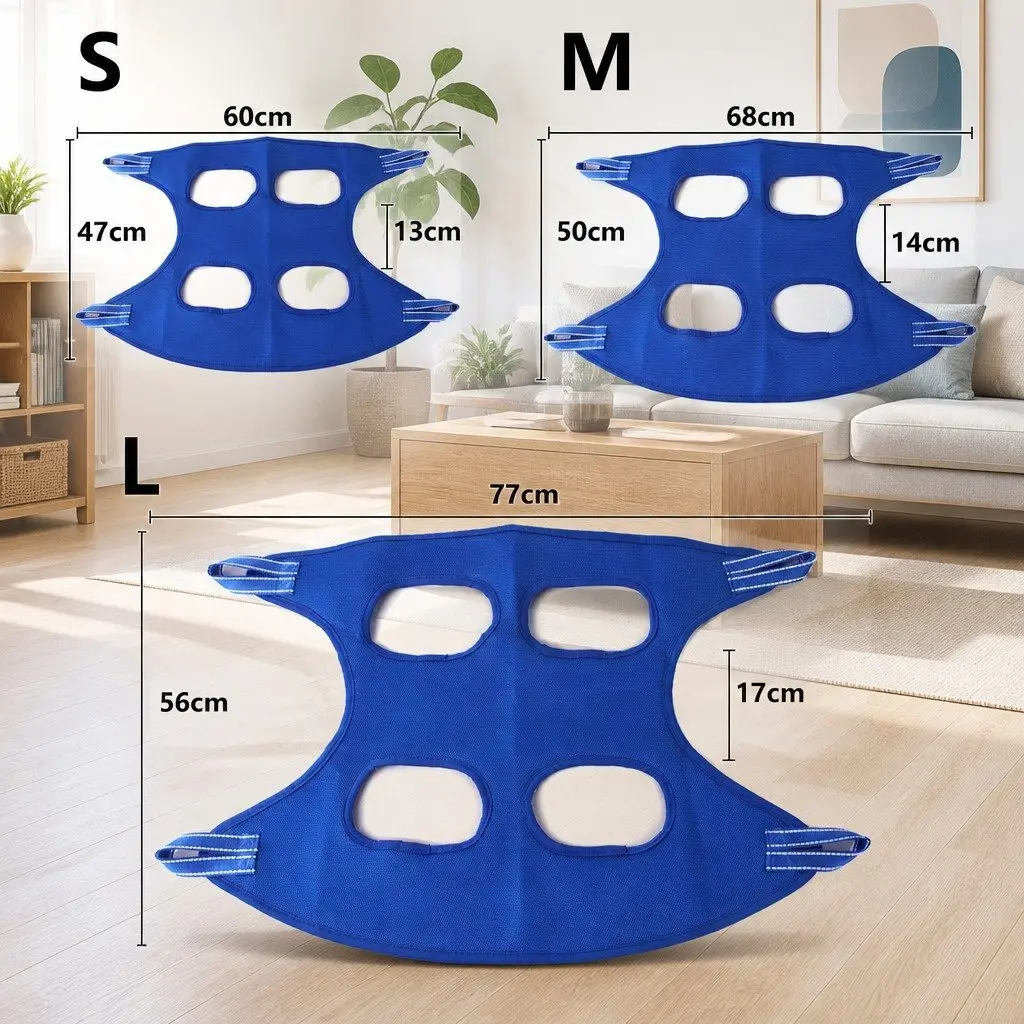 Pet Grooming Hammock Blue 60cm Nail Trimming Holder for Small Medium Pets