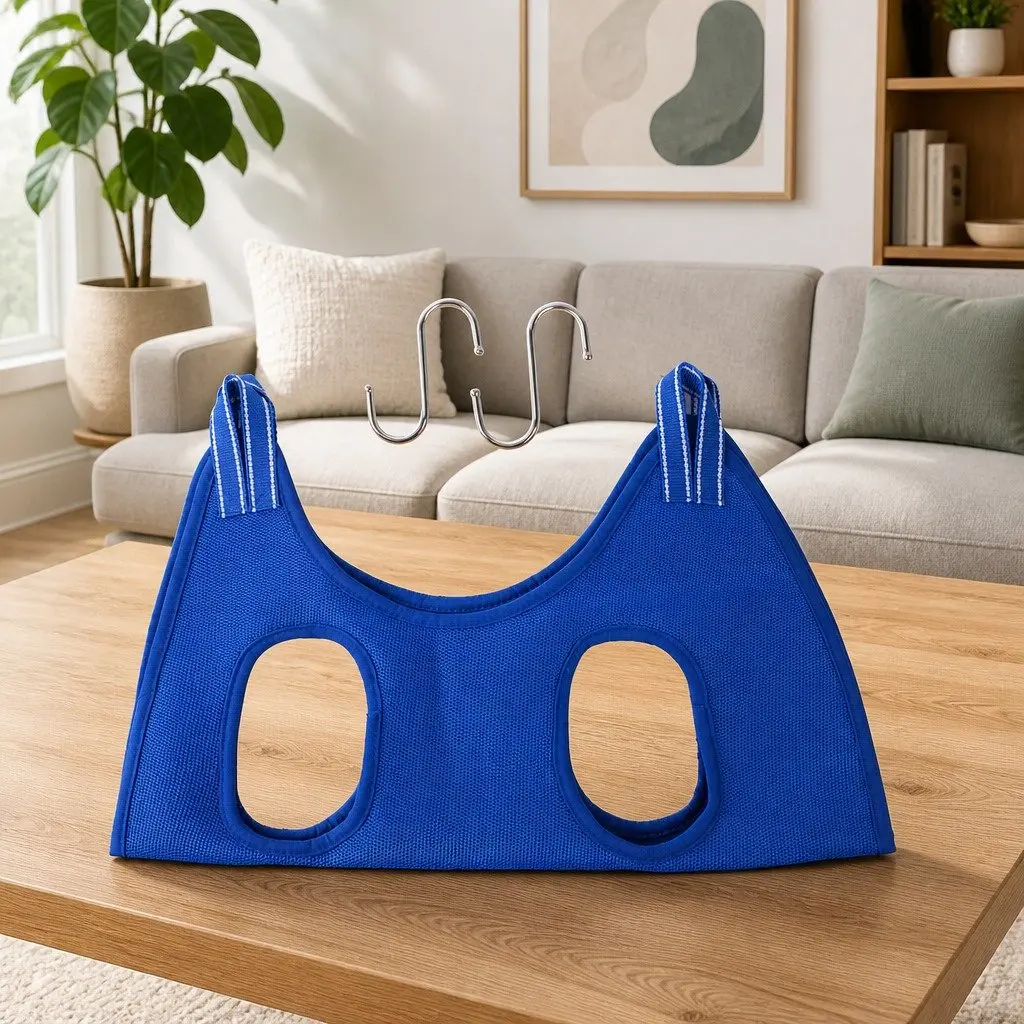 Pet Grooming Hammock Blue 60cm Nail Trimming Holder for Small Medium Pets