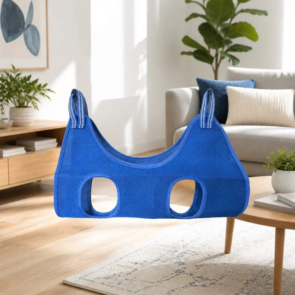 Pet Grooming Hammock Blue 60cm Nail Trimming Holder for Small Medium Pets