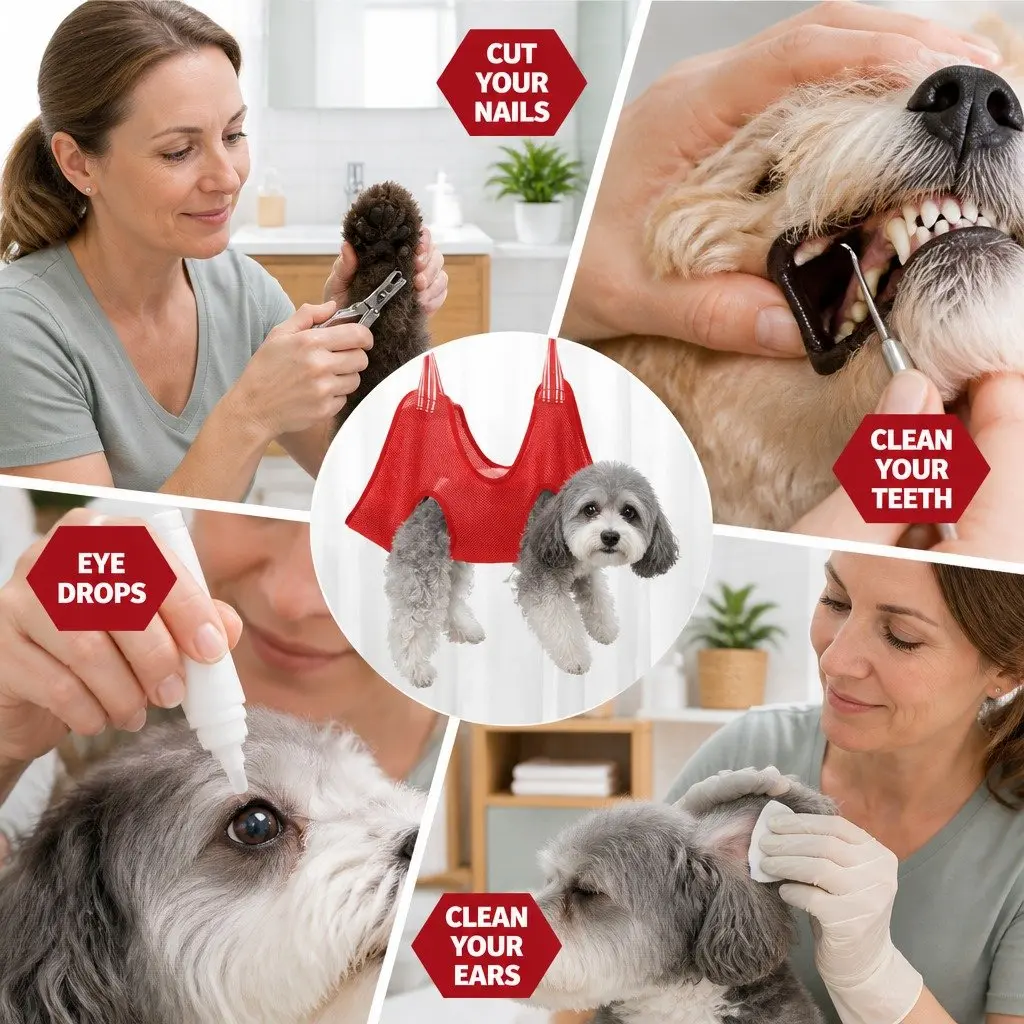 Pet Grooming Restraint Bag Dogs Cats Bathing Trimming Grooming Tool
