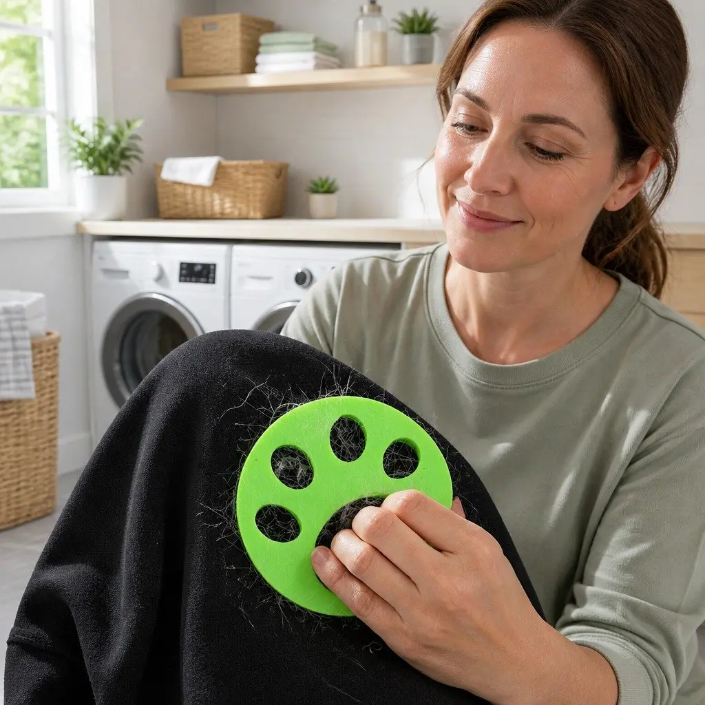 Pet Hair Remover Silicone Lint Catcher Green Reusable Laundry Cleaning Tool