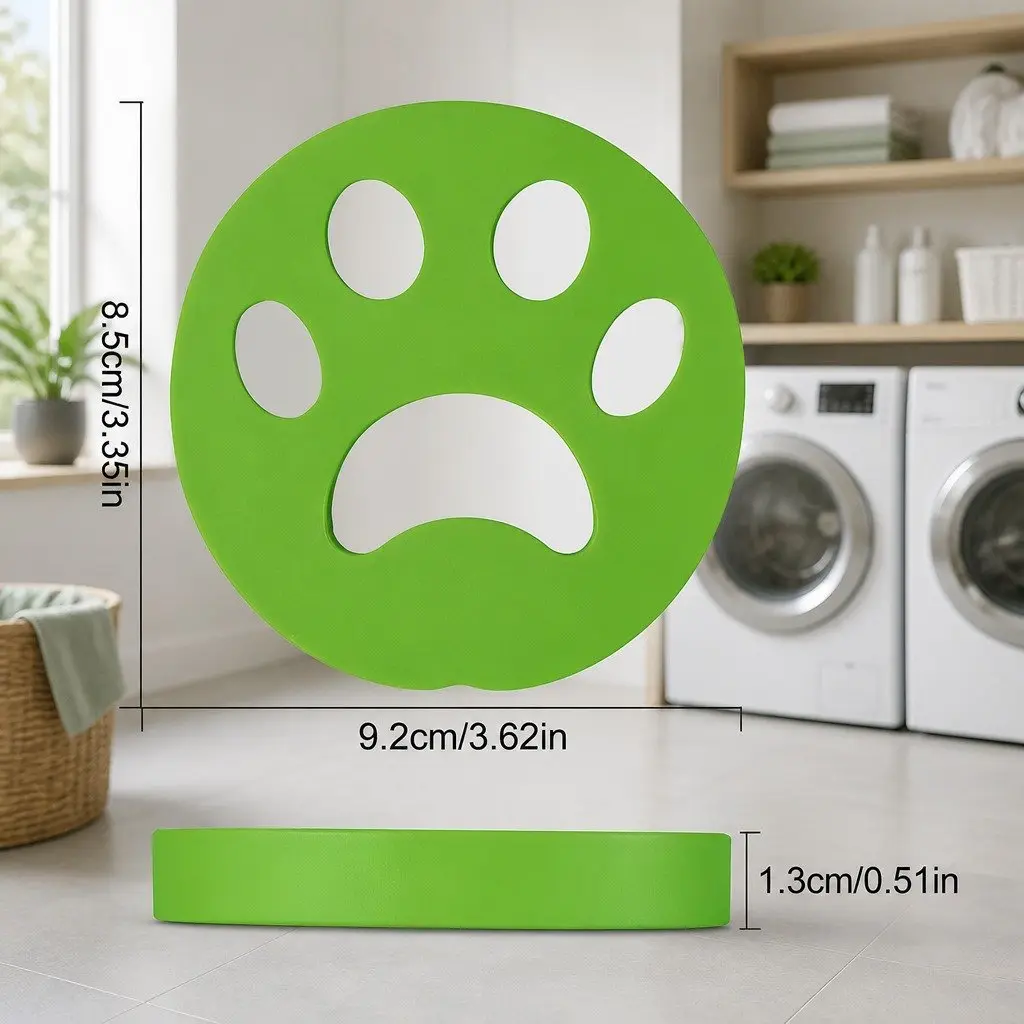 Pet Hair Remover Silicone Lint Catcher Green Reusable Laundry Cleaning Tool