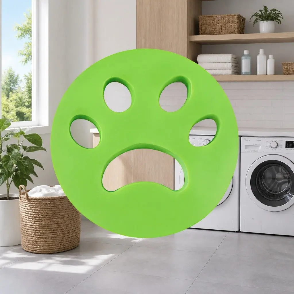 Pet Hair Remover Silicone Lint Catcher Green Reusable Laundry Cleaning Tool