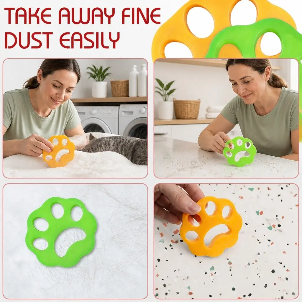 Pet Hair Remover Silicone Lint Catcher Green Reusable Laundry Cleaning Tool