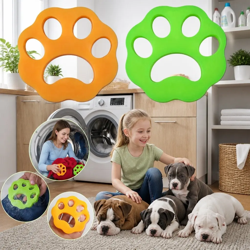Laundry Washing Machine Pet Hair Remover Yellow Reusable Silicone Lint Catcher