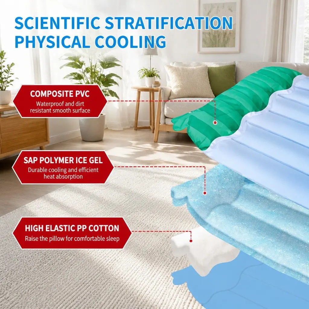Pet Cooling Mat Watermelon Stripes 85x67cm Advanced Cooling Technology