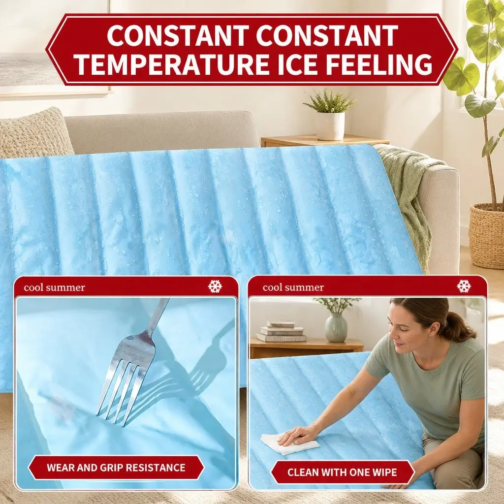 Pet Cooling Mat Watermelon Stripes 85x67cm Advanced Cooling Technology