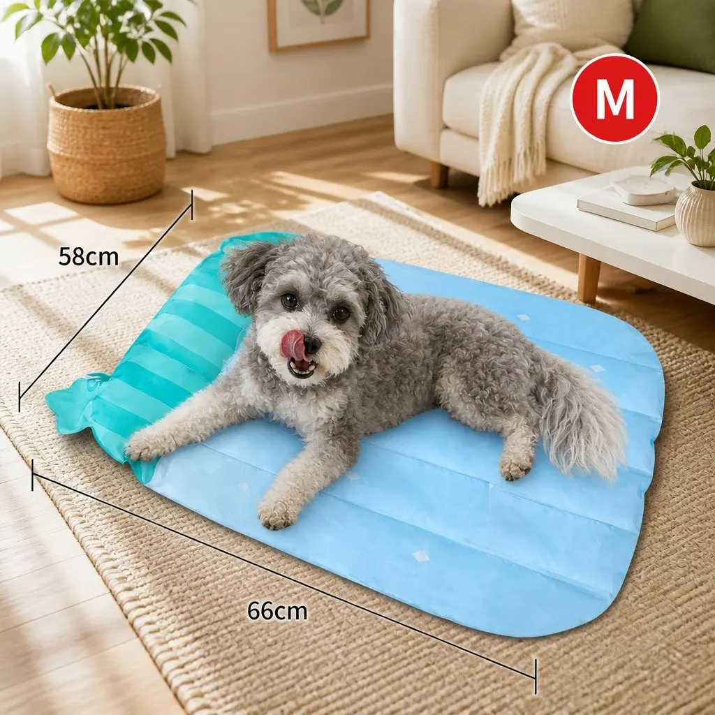 Pet Cooling Mat Watermelon Stripes 66x58cm Advanced Cooling Technology