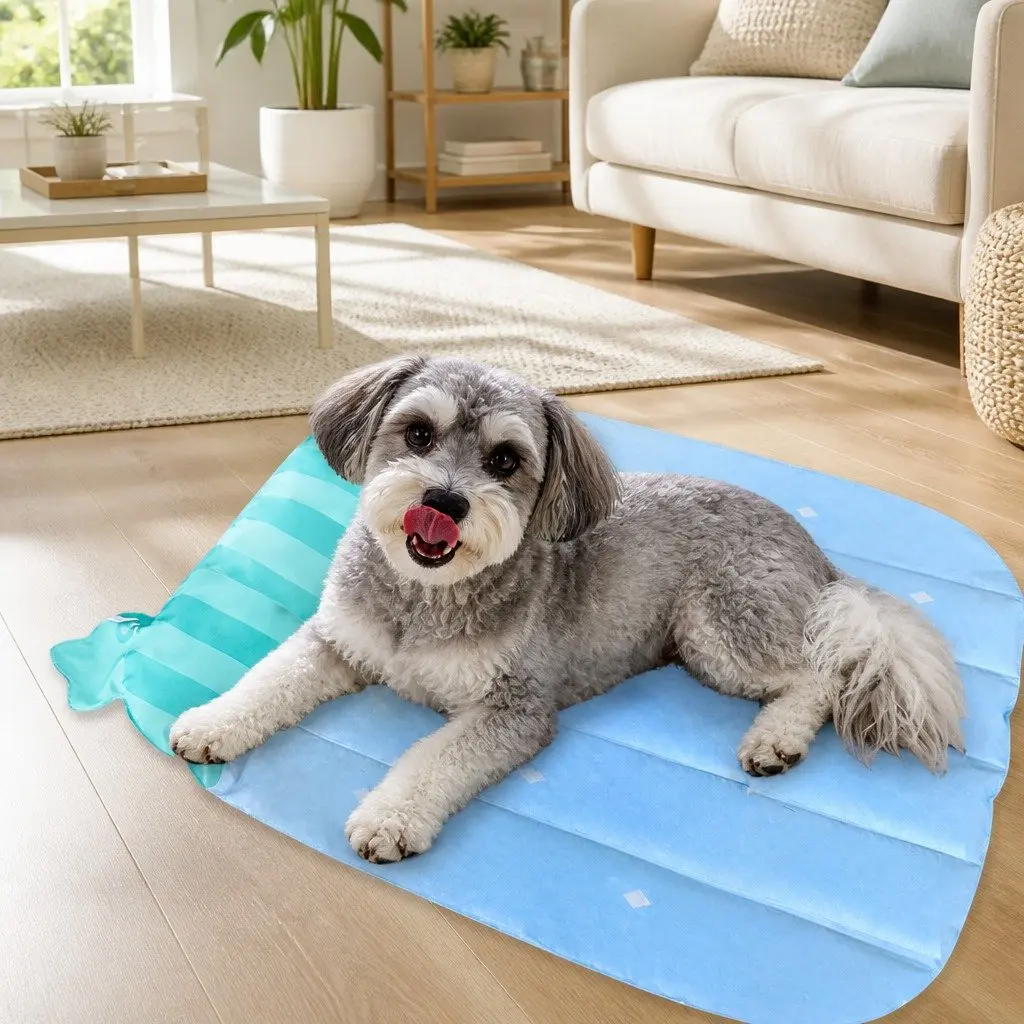 Pet Cooling Mat Watermelon Stripes 66x58cm Advanced Cooling Technology
