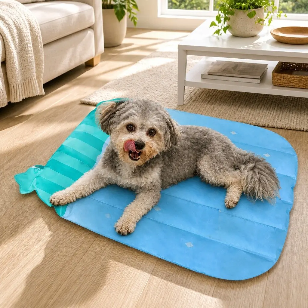 Pet Cooling Mat Watermelon Stripes 66x58cm Advanced Cooling Technology