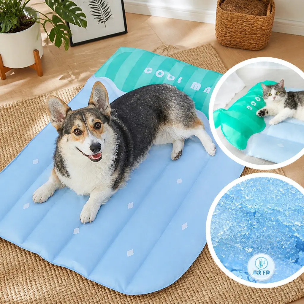 Pet Cooling Mat Watermelon Stripes 66x58cm Advanced Cooling Technology