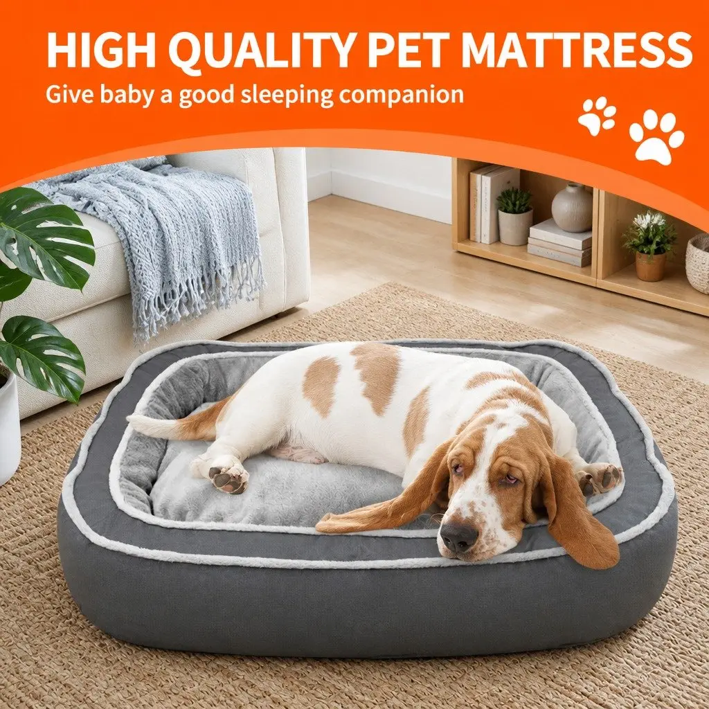 Pet Nest Bed Oval Deep Sleep Design Removable Washable Cats Dogs Blue