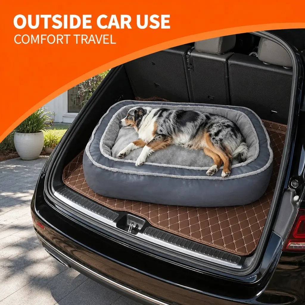 Oval Pet Bed Blue 75x60x19cm Removable Washable
